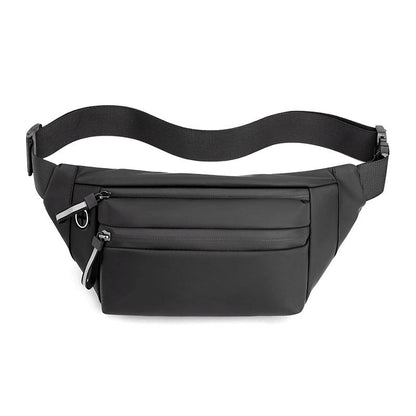 Men's Solid Color Oxford Cloth Zipper Fanny Pack