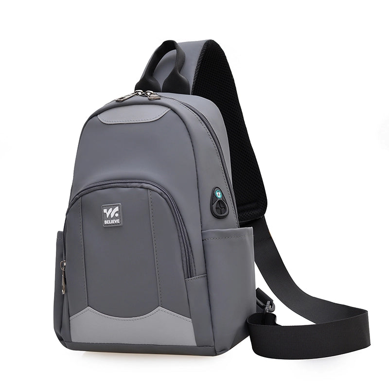 Unisex Solid Color Nylon Zipper Fanny Pack