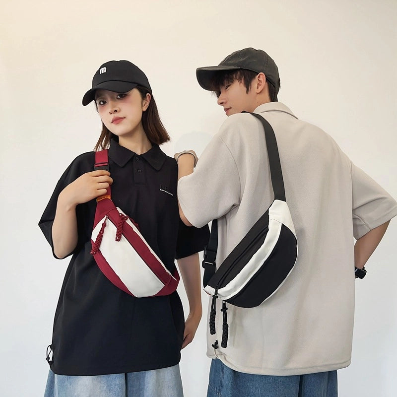 Unisex Solid Color Nylon Sewing Thread Zipper Fanny Pack