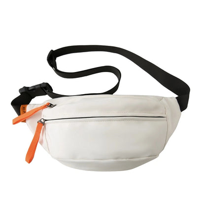 Unisex Solid Color Nylon Sewing Thread Zipper Fanny Pack