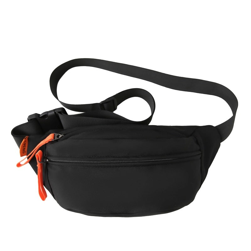 Unisex Solid Color Nylon Sewing Thread Zipper Fanny Pack