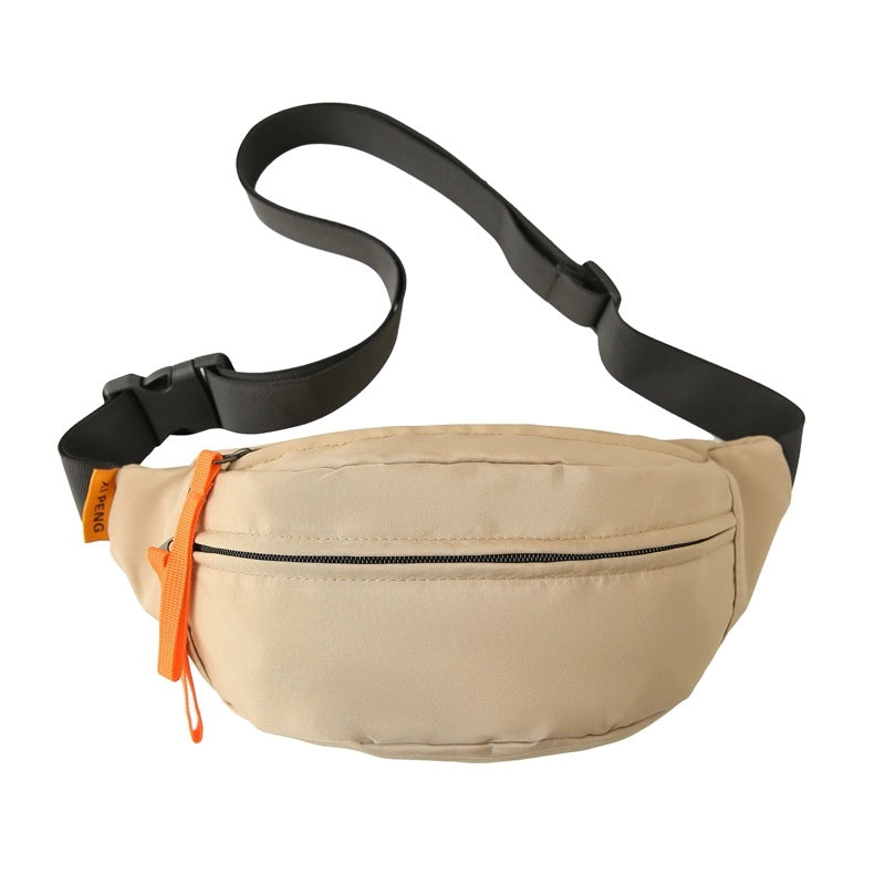 Unisex Solid Color Nylon Sewing Thread Zipper Fanny Pack