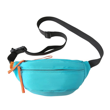 Unisex Solid Color Nylon Sewing Thread Zipper Fanny Pack