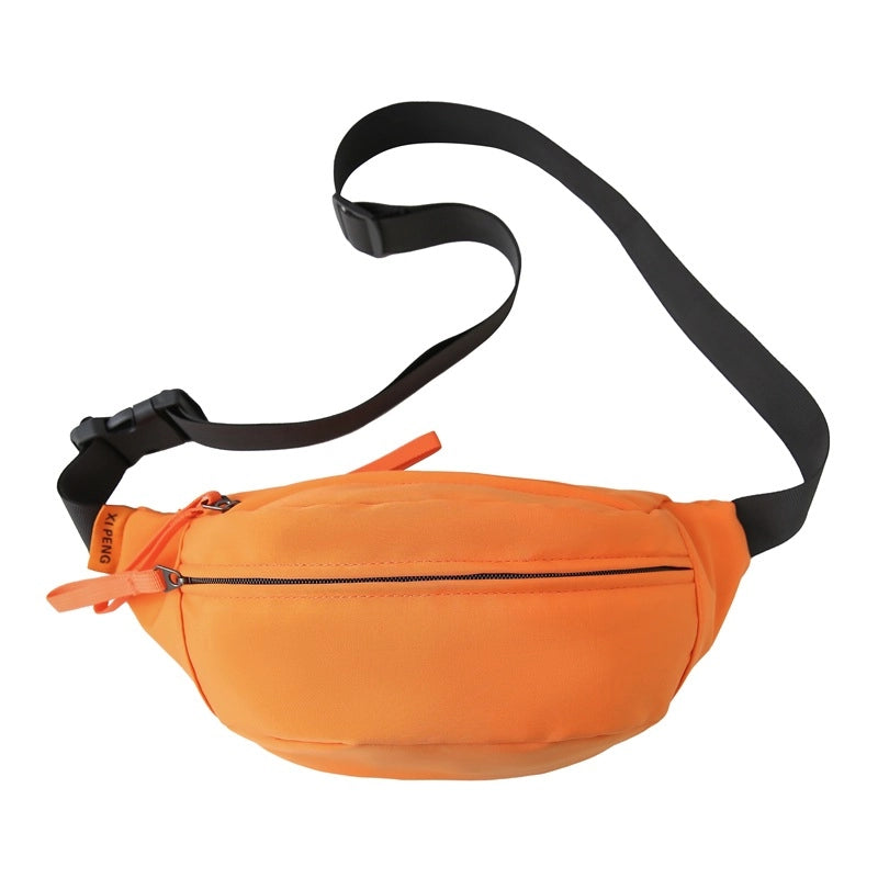 Unisex Solid Color Nylon Sewing Thread Zipper Fanny Pack