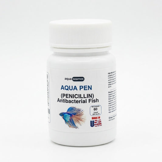 Aqua Pen penicillin 500 mg antibacterial for ornamental aquarium fish, 60-count bottle